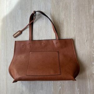 Street Level Reversible Vegan Leather Tote Bag